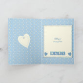 Carte Nouveau bébé garçon félicitations bleu (Intérieur)