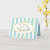 Carte Nouveau bébé garçon Félicitations Petit agneau (Fleur jaune)