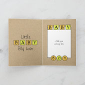 Carte Nouveau bébé garçon grand amour rustique orange ve (Intérieur)