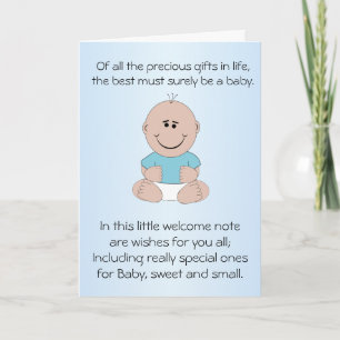 Carte Nouveau bébé garçon né