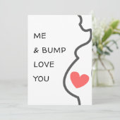Carte Nouveau bébé/grossesse Moi et mon ventre Je t'aime (Debout devant)