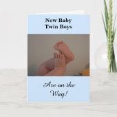 Carte Nouveau bébé jumeaux garçons sur le chemin PHOTO (Devant)