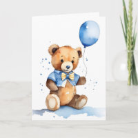 Nouveau bébé ours en peluche avec ballon bleu