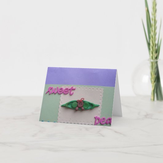 Carte nouveau bébé, pois doux (Devant)