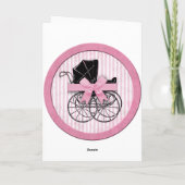 Carte Nouveau bébé Shabby Chic rose Vintage (Dos)