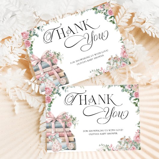 Carte Nouveau chapitre Storybook Baby shower Merci