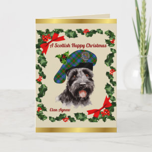 Carte Nouveau Chien écossais Noël personnalisé