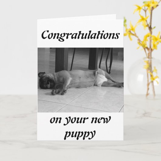 Carte Nouveau chiot (Fleur jaune)