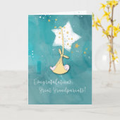 Carte Nouveau Grand-Parents Grâces, bébé en étoiles (Fleur jaune)