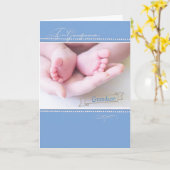 Carte Nouveau Grand-parents, Grand-fils, Félicitations (Fleur jaune)