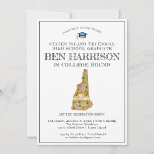 Carte Nouveau Hampshire Fête de fin d'études pour l'un