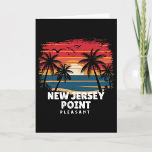 Carte Nouveau Jersey Point Pleasant Surfboarder Palmier 