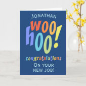 Carte Nouveau job Félicitations Typographie amusante (Fleur jaune)