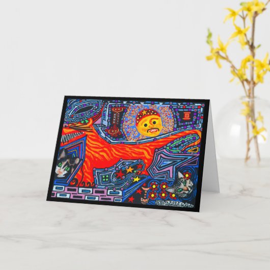 Carte Nouveau Mexicain espagnol Tasmanian Tiger Devil Ch (Fleur jaune)