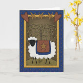 Carte Nouveau mouton bébé (Fleur jaune)