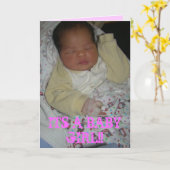 CARTE NOUVEAU-NÉE DE FILLE (Fleur jaune)