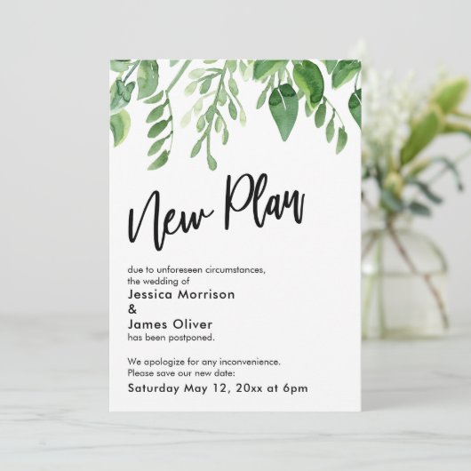 Carte Nouveau plan Mariage reportée de verdure pei (Debout devant)