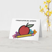 Carte Nouveau Poste d'Enseignant Félicitations (Fleur jaune)