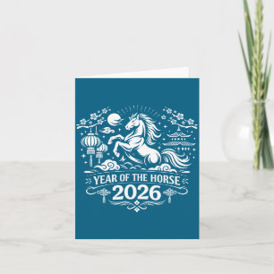 Carte Nouveau signe du zodiaque du cheval chinois
