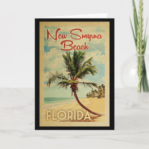 Carte Nouveau Smyrna Beach Palm Tree Vintage voyage