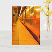 CARTE NOUVEAU TRAIN DE MÉTRO VOITURE BLANK GREETING CARD (Fleur jaune)