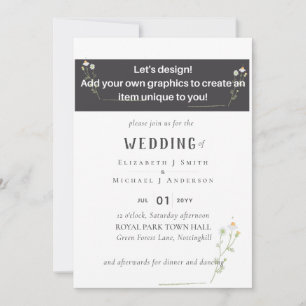 CARTE NOUVEAUTÉ ! CONCEPTION PROPRE INVITE DE MARIAGE -