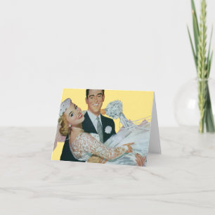 Carte Nouveaux mariés vintages de mariage, jeunes mariés