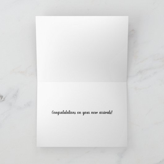 Carte Nouveaux triplés bébé ours (Intérieur)