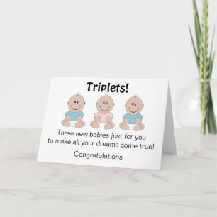 Carte Nouveaux Triplets nés Customisés