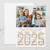 Carte Nouvel An 2025 Calendrier Une photo (Devant / Derrière)