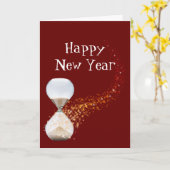 Carte Nouvel An amusant 2021 Horloge (Fleur jaune)