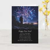 Carte Nouvel An avec Backpacker et Fireworks Inspirer (Fleur jaune)