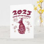 Carte Nouvel An chinois 2023 - Année du Lapin (Fleur jaune)