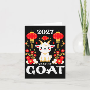Carte Nouvel An chinois 2027 Année de la Chèvre 2027 Nou