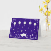 Carte Nouvel An chinois 2033 Origami Bœuf (Fleur jaune)