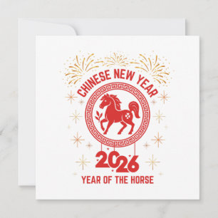 Carte Nouvel an chinois année du cheval 2026