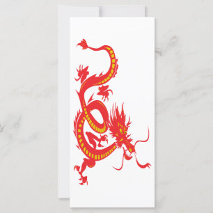 Carte Nouvel An chinois Dragon rouge