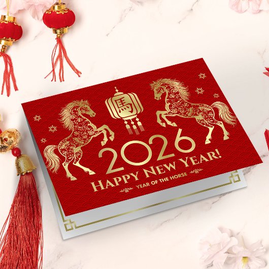 Carte Nouvel an chinois du cheval 2026