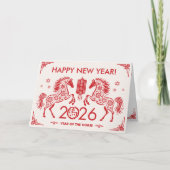 Carte Nouvel an chinois du cheval 2026 (Devant)