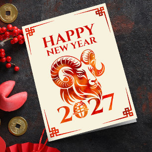 Carte Nouvel An chinois du Chèvre de Feu 2027