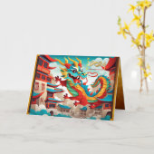 Carte Nouvel An chinois du Dragon 2024 GC4 (Fleur jaune)