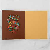 Carte Nouvel An Chinois Du Serpent En Bois 2025 (Intérieur)