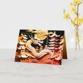 Carte Nouvel An chinois lunaire du Dragon 2024 GC2 (Fleur jaune)