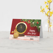 Carte Nouvel An Depuis Branches de sapin (Fleur jaune)