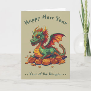 Carte Nouvel An du dragon chinois