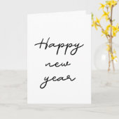 Carte Nouvel an heureux minimaliste (Fleur jaune)