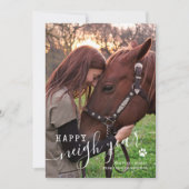 Carte Nouvel An Horse Photo Holiday (Devant)