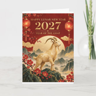 Carte Nouvel An lunaire 2027, Année de la Chèvre