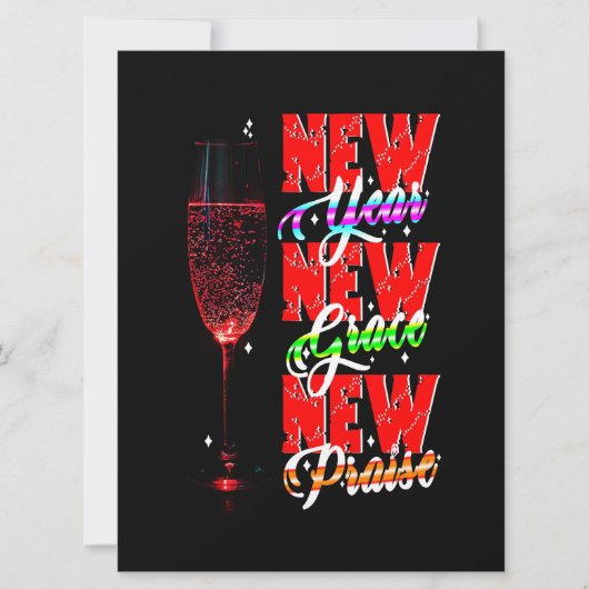 Carte Nouvel an nouvelle grâce nouvelle louange (Devant)