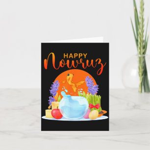 Carte Nouvel An persan Joyeux Nowruz Poisson Rouge Sabze